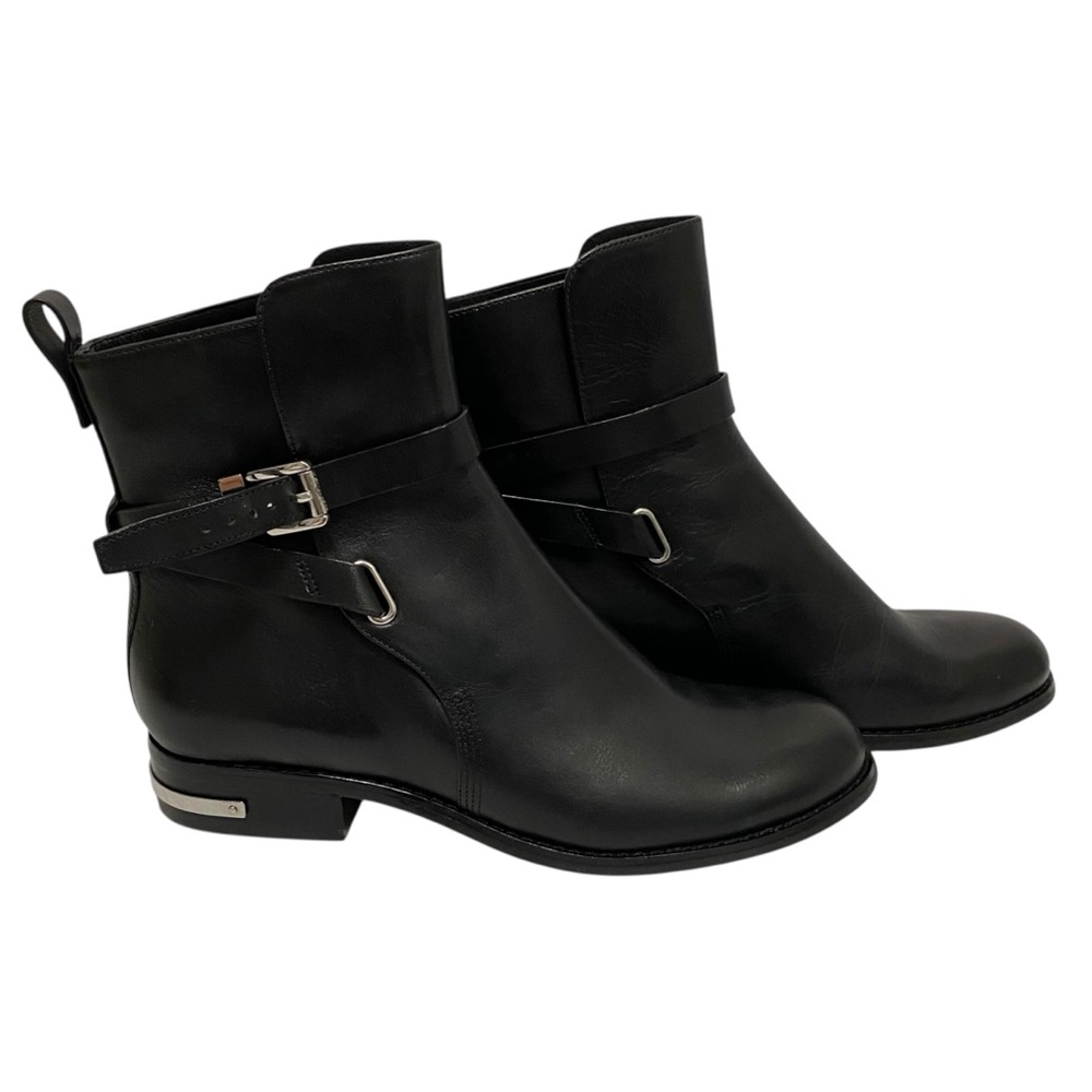 Michael Kors Solid Black Leather Ankle Boots - image 3